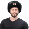 Berets ushanka Sovjet -badge Lei Feng hoed winddichte oorklap Russische herenkappen oor leger bommenwerper warm verdikte hoeden m4p5