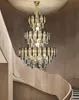 Duplex Loft Hollow Villa Crystal Stor ljuskrona Post-Modern Living Room Hotel Lobby Light Luxury Pendant Light