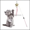 Cat Toys Cat Toys Wand Star Tassel Decorative Kitten Interactive Bell Long Plastic Stick Pet For Cats Play Drop Delivery Homeindustry Dhewt