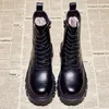 Boots Women's Winter Combat Fur Black Platform For Women Punk Gothic Shoes Ankle Female Brand Designer 220902