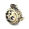 Pendanthalsband Vintage ihåliga filigree Locket Cage Essential Oil Diffuser DIY Fynd som gör antik bronsborstad mässing 27x22mm