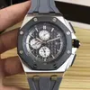 Mens Watches Grey Rubber Silver Black Bezel Watch Automatic Mechanical Sapphire Transparent Glass Back Limit Sport 42mm Wristwatches