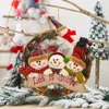 Christmas Rattan Wreath Decoration Cartoon Doll Santa Elk Rattan Circle Pendant Scene Layout Party Gifts Lyx131