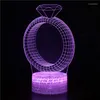 Cordes Saint Valentin Amour Rose Garçon Fille Amis Système De Fleurs 3D Veilleuses Cadeaux Ackle Led Ambiance Visuelle Lampe De Table