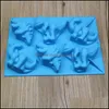 Выпекание формы Sile Cake Mods 6 отверстия позиционируют три NSIONAL DINOSAUREDING CAKES FLOSS различные формы выпекание плесень 4SY L1 DRA DE DHSO0