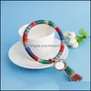 Party Favor Pu Leather Wrap Wristbands Key Chains Rainbow Color Bracelet Keys Ring Tassel Charms Bangles Buckles Selling 10 5Cha L1 D Dhf6R