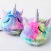 Pantofola Ragazze Inverno Arcobaleno Unicorno Pantofole Bambini Cartoon Kigurumi Pigiama Scarpe Scarpe per bambini per ragazze Pantofole Unicorno per ragazze 220902