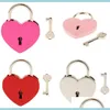 Cerraduras de puertas 7 colores en forma de corazón Cerradura concéntrica Metal Mitcolor Key Candado Gimnasio Kit de herramientas Paquete Cerraduras de puerta Edificio Supp Homeindustry DHZYX