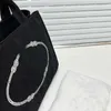 Designer-Umhängetaschen, schwarze Leinwand, Denim-Tasche, Messenger-Tasche, Einkaufshandtasche, lässig, klassischer Briefdruck, Umhängetasche, große Kapazität, Mommy Beach Totes Fo