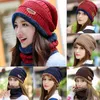 Caps de caveira de gorro 2pcs Capinho de esqui e cachecol e lenço frio de couro quente de inverno para homens tricotados no capô