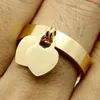 Pierścienie zespołowe projektanta biżuteria mody 316l tytanowy pierścień w kształcie serca