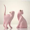 Dekorative Figuren, moderne Kunstharz, rosa Katze, Skulptur, Figur, Cartoon, niedliches Tier, Kunsthandwerk, Wohnzimmer, Schreibtisch, Dekoration, Geburtstagsgeschenk, Heimdekoration