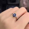 Ringos de cluster yulem design de moda safira prateada para mulheres sólidas 925 anel 0,5 ct gem pedra natural