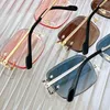 Sıcak Kek Rhinestones Güneş Gözlüğü Erkekler için Kadınlar Rimless Tasarımcı Lüks Güneş Cam Tel C Elmas Out Gözlük
