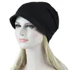 Mütze Winter Warm Turban Frau Herbst Winddicht Baumwolle Lila Beanie Mütze Einfarbig