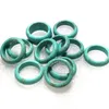 Bulk Men 6mm Band Green Turquoise Stone Ring Thin Smooth Anxiety Relief Unisex Jewelry Gift