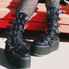 Bottes Mode Femmes Bottes Punk Plate-Forme Compensées Bottes Dames Talons Hauts Cosplay Cool Party Street Chaussures Femme Boot Plus Taille 34-48 220903