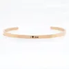 Bracelet 3.2MM Bracelet inspirant en or rose Lettrage Vous ne vivez qu'une fois Gravé Mantra Manchette Cadeau pour maman fille