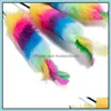 Cat Toys Cat Toys 5st/Lot Short Stick Teaser Feather Toy For Kitten Rolig träning Pet Drop Delivery 2021 Home Garden Su Homeindustry Dhsru