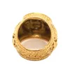 Anelli a grappolo Unisex Acciaio inossidabile 316L Cool Clean Stone King Skull Anello Medusa Est color oro