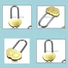 Party Favor New Padlock Love Lock Graved Double Heart Valentines Anniversary Day Gifts 100st/Lot Drop Delivery 2021 H Homeindustry DHMA1