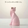 Figurine decorative Resina moderna Gatto rosa Scultura Figurine Cartone animato Animale carino Artigianato Soggiorno Decorazione desktop Regalo di compleanno Decorazione domestica