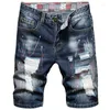 Shorts pour hommes 2022 été hommes déchirés décontracté Denim court jean Streetwear droite hommes coton grande taille 40 Bermudas Hombre