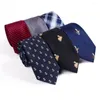 Papite blu cravatte blu navy per uomo cravatta per auto -uccello stampa 6 cm Wark skinny wedding rosso nero cravatta da uomo seta all'ingrosso b148 b148 b148