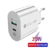 Carregadores de telefone celular de 12wpd Fast Home Chargers 2.4a UE Plug de carregamento rápido Tipo-C Adaptador