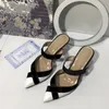 Designer Brand Sandals Original Womens Luxury Pointed Toe Shoes Latest Fashion Leather Pumps High Heel Sandal Dress Letter Rubber Shoe