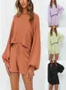 Women's Sweaters Women's Justchicc Autumn And Winter 2022 Leisure Home Lanterns Long Sleeves Shorts Core Spun Yarn Sweater Suit