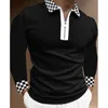 Polos pour hommes Hommes Mode Casual Polos à manches longues Col rabattu Zipper Design Tops Streetwear Printemps et Automne Période 220902