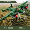 Blocks MOC Bricks WW2 Military Jet Fighter Helicopter Model Warrior Action Figure Assembled Puzzle Building Children s Toy Gift 220902