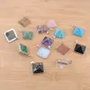 Natural Stones Pyramid Pendants Square Reiki Purple Crystal Opal Aventurine Turquoise For Jewelry Making BN465