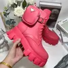 أزياء مارتن مصممة أحذية الرجال النسائية أحذية النسائية الجيب الجيب الأسود روماني Boots Nylon العسكرية المستوحاة من الشعار القتالي صغير الحجم 35-46 مع مربع