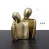 Figurines décoratives nordique salon décoration bureau bureau créatif moderne noir ornement Couple Sculpture cadeau de mariage décor à la maison accessoires