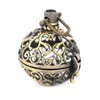 Pendentif Colliers Vintage Boule Ronde Creux Filigrane Médaillon Cage Huile Essentielle Diffuseur DIY Résultats Bronze Antique Laiton Brossé 31x25mm