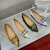 Zapatos de cuero de ballet de punta puntiagudas de cuero sandalias vers￡tiles zapatos para mujer
