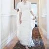 2023 Кружевное свадебное платье русалки с винтажной аппликацией и бантом с поясом сзади и половиной рукавов с зубчатым вырезом, свадебное платье больших размеров на заказ 328 328