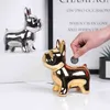 Objetos decorativos Figuras jieme moderno simples e criativo pequenos ornamentos de cães dourados de casa decoração artesanato de quarto móveis de animais t220902