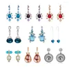 Boucles d'oreilles Viennois en cristal de mariage pour femmes, bijoux de mariée géométriques colorés en Zircon strass, goutte d'eau