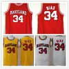 대학 34 Len Bias Jersey Men Basketball 1985 University Maryland Terps Jerseys 팀 Red Yellow White Away Stitched269V