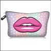 Storage Bags Lips Printing Cosmetic Bags Fashion Women Flower Makeup Pouch Portable Mtifunction This Bag Contains My Face Pattern 6Mb Dh2Fv