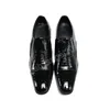 패션 블랙 정품 가죽 남자 신발 사각형 발가락 사무실 사업 신발 미끄러짐 남성 공식 신발 큰 크기