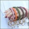 Party Favor Sile Bracelet Keychain Chain Round Circle Twist Bangle Ring Key Holder For Woman Wrist Strap Bracelets 1910 V2 Drop Deliv Dhtdo