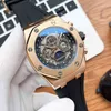 럭셔리 남성 기계식 시계 시리즈 다기능 자동 체인 3D 중공 다이얼 스위스 브랜드 손목 시계