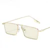 Occhiali da sole piccoli uomini vintage rettangolo rettangolare occhiali da sole per donne design marchio di alta qualità in telaio metallico occhiali