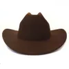 New Western Cowboy Hat Women Men Roll Wide Brim Felt Fedora Cap Party Top Hat Ourdoor Sun Protection Hat Sombreros De Mujer