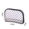 Love Heart Clear Makeup Bags Mesh Cosmetic Bag Borse da viaggio portatili con cerniera per accessori per l'home office Borse per cosmetici