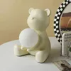 Decorative Objects Figurines Creative Ins Style Ceramic Bear Home Accessories Bedside Table Decoration Desk Lamp Room Bedroom Decoration T220902